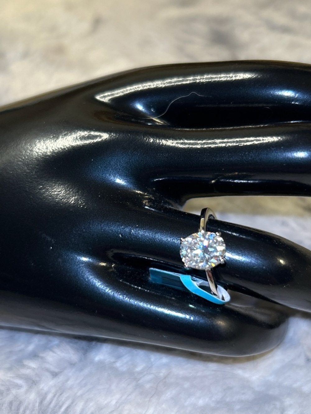 Sterling Silver 2CT Oval Moissanite Solitare - Size 7